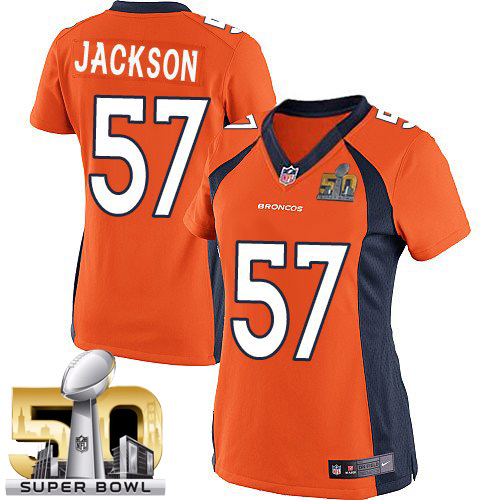 Women's Elite Tom Jackson Super Bowl L Nike Jersey Orange Home - #57 NFL Denver Broncos